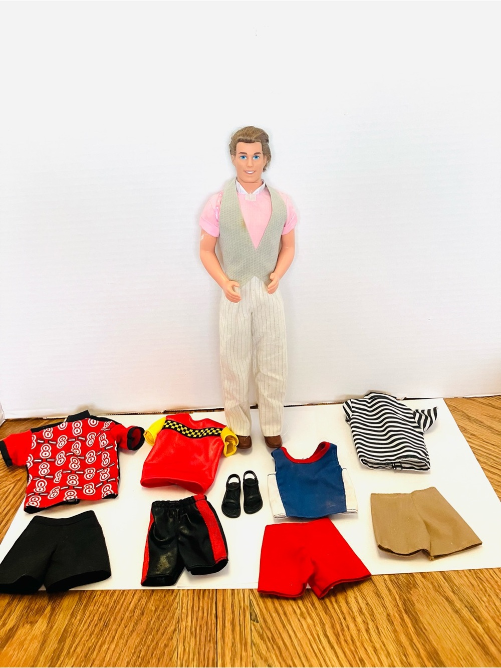 Barbie Vintage Ken Fashion Doll & Some Outfits Flocked Hair 1980’s Read
